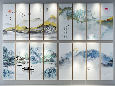 New Chinese Landscape Painting Decorative Painting model