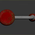 Mechanical Component With Metal Curved Rod Red Top Knob And Handle Connector
