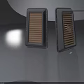 Modern Swing Door Design With Metal Frame And Louvered Panels Details