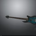 Electric Bass Guitar With Blue Black Gradient Finish Mahogany Body And Rosewood Fretboard