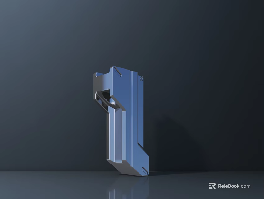 Blue Metal Hardware Tool Component Featuring Precision Holes And Structural Design 3d model 