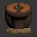 Musical Instrument Art Supplies Brown Drums With Orange Accents And Woven Mats Base