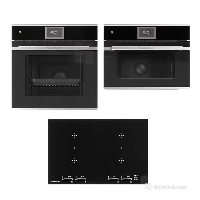 Modern Built in Kitchen Ovens With Digital Display And Control Panel 3d model 