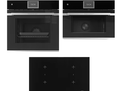 Modern Built in Kitchen Ovens With Digital Display And Control Panel 3d model