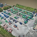 Modern Port Container Port Terminal Scan Terminal 3d model