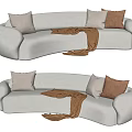 Modern Multiplayer Sofa Curved Sofa 3d model
