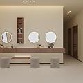 Modern Dressing Table Mirror Cabinet Beauty Table 3d model