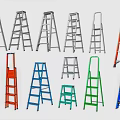 Assorted Colored Ladders Featuring Step Straight and Rolling Models for Various Uses