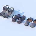 Gray Casual Women's Shoes Featuring Sandals Slippers with Straps and Wedge Heels