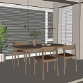Modern leisure table and chair dining table and chair combination dining table and chair seat combination coffee table and chair multi-person dining table and chair combination 3d model