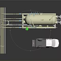 Industrial Storage Tank With Pipeline Control System And White Truck
