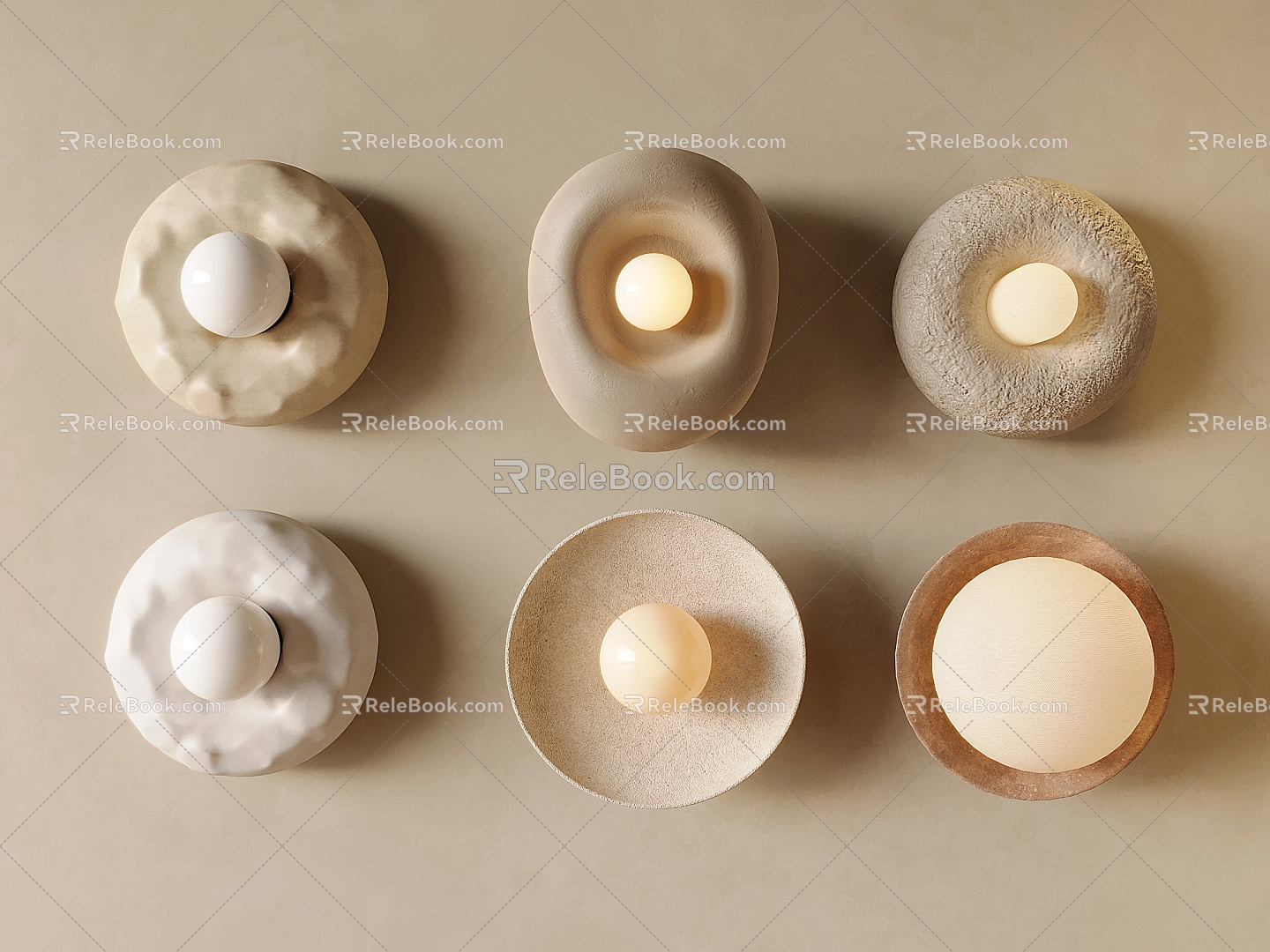 Silent Wind Yellow Cave Stone Wall Lamp Japanese Cream Creative Wall Lamp Middle Ancient Ceramic Bedside Wall Lamp model