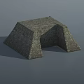 Ancient Stone Architectural Component With Wedge Shaped Structure And Open Archway 3d model