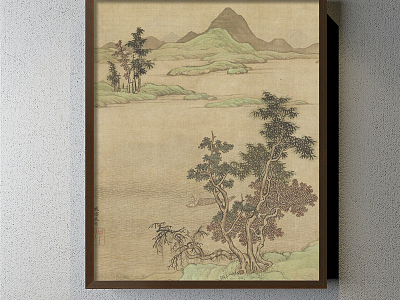 Chinese Landscape Painting Brown Study Landscape Decoration Painting model