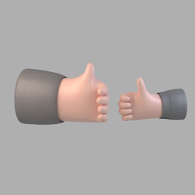 Modern gesture cartoon hand thumbs up 3d model Modern gesture cartoon hand thumbs up 3d model