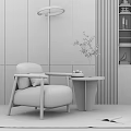 Modern Single Sofa Single Sofa Corner Combination 3d model
