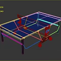 Portable Blue Top Table Tennis Table With Black Frame Net And Wheels
