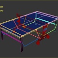 table tennis table table table tennis racket sports equipment 3d model