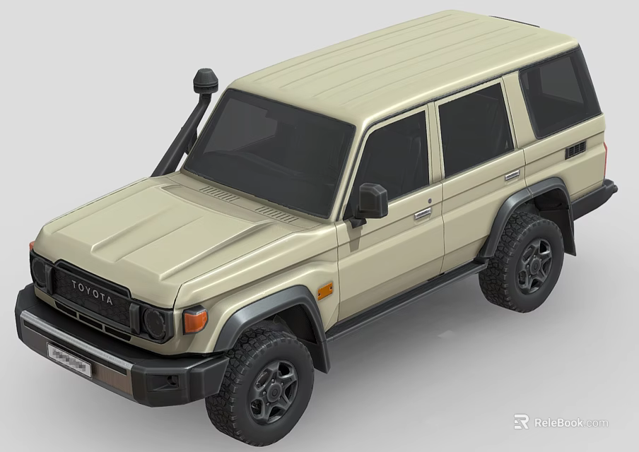 Toyota Beige Off Road SUV With Black Tires Rugged Exterior And Classic Design 3d model 