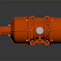 Red Industrial Vibrating Motor With Metal Housing And Sturdy Base