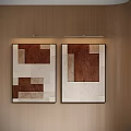 Modern Color Block Abstract Hanging Painting 3d model