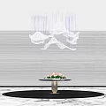 Modern chandelier crystal lamp round table 3d model