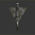 Detailed Military Aircraft Model With Camouflage Paint Pointed Nose Tail Fin And Landing Gear