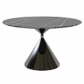 Modern Black Round Dining Table With Cone Shaped Base And Sleek Contemporary Design 3d model
