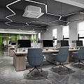 modern public office area office 3d model