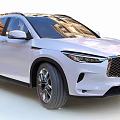 Stylish Infiniti QX50 White SUV Exterior Design With LED Taillights And Alloy Wheels