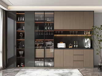 Modern household wine cabinet 3d model