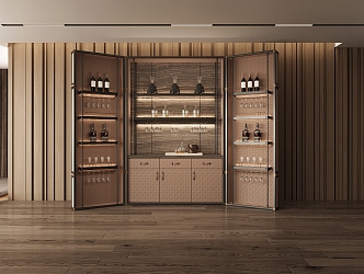 Light Luxury Wine Cabinet 3d model