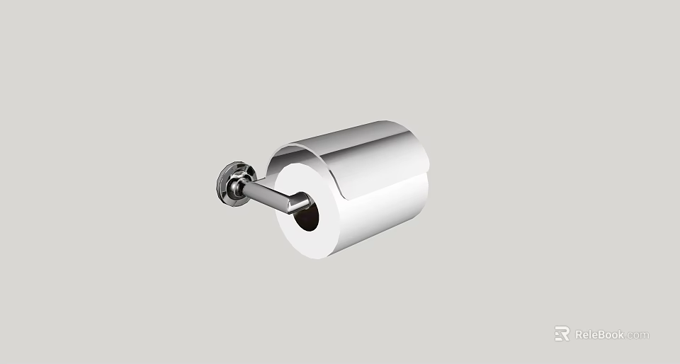 Modern Chrome Wall Mounted Bathroom Toilet Paper Holder Single Roll Design 3d model 