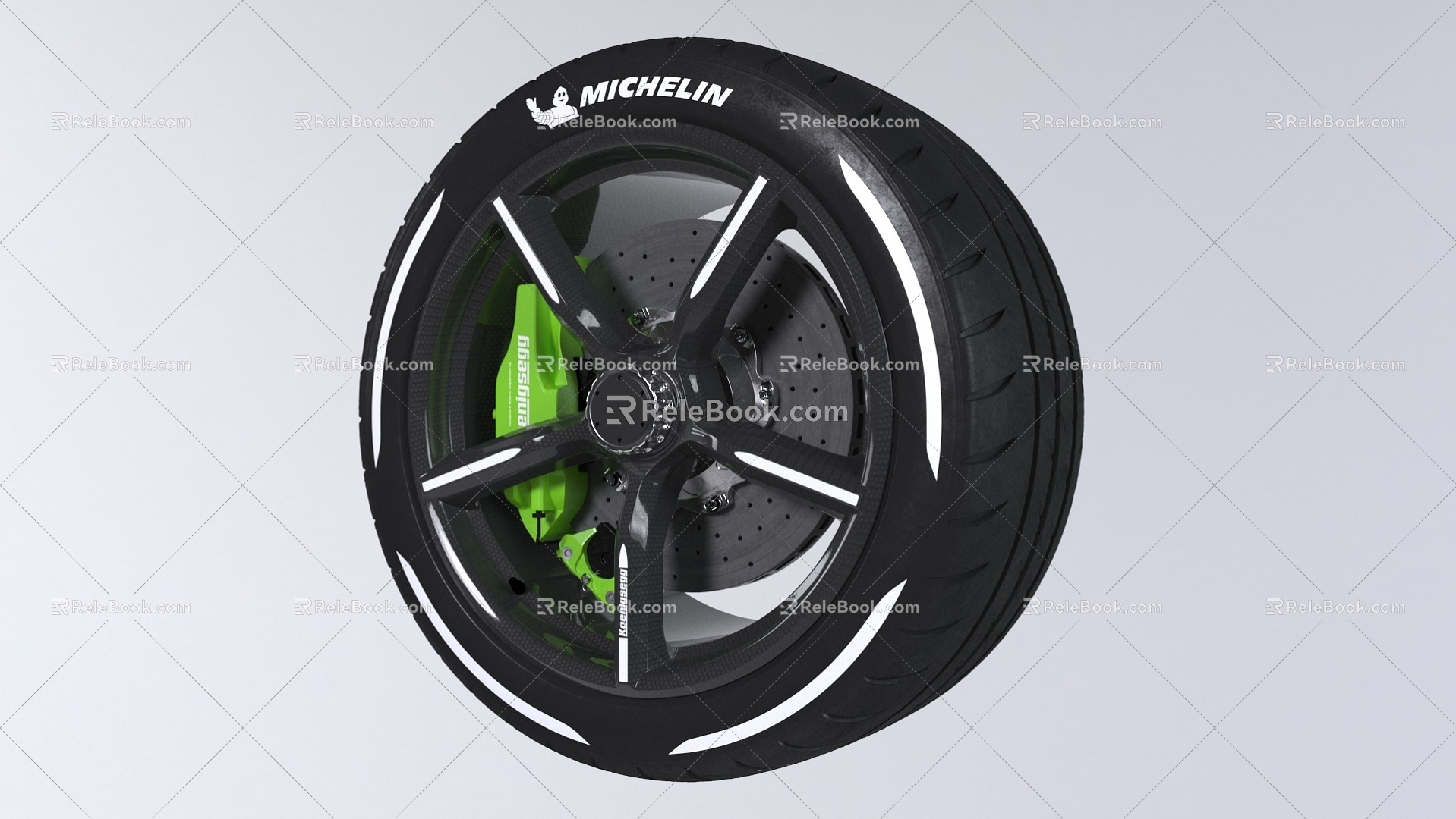 Wheel hub assembly tire Koenigseg tire 3d model