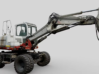 KEULCHI Heavy Duty Utility Vehicle Excavator With Large Tires And Mechanical Arm 3d model