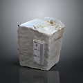 Natural Stone Cube Block With Textured Surface And Measuring Ruler For Building Material