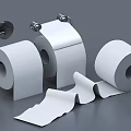 Soft White Toilet Paper Rolls With Wall Mounted Holder And Unrolled Sheets