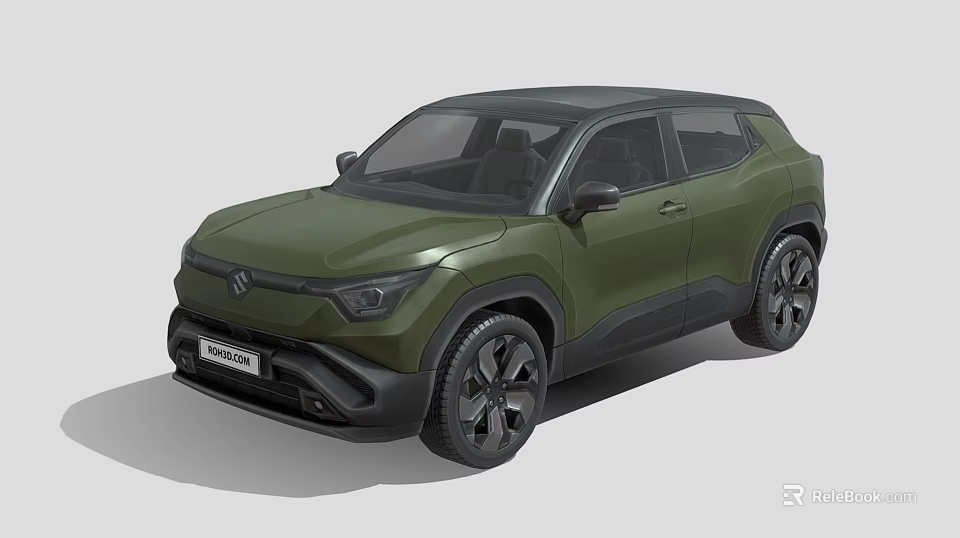 Green Modern SUV With Black Roof And Stylish Front Grille Design 3d model 