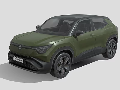 Green Modern SUV With Black Roof And Stylish Front Grille Design 3d model