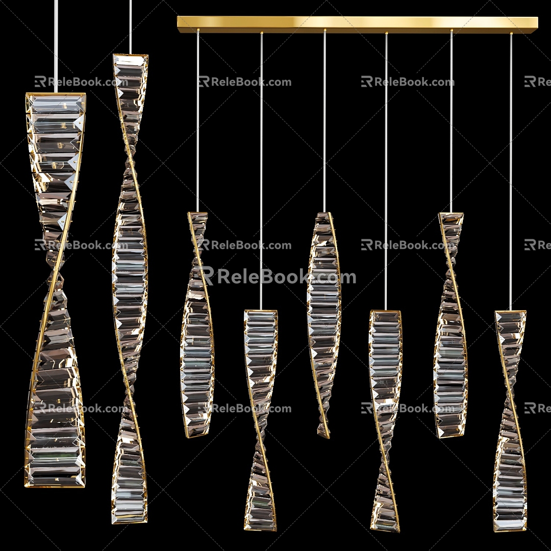 Modern Crystal Chandelier Restaurant Chandelier 3d model