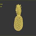 Fresh Ripe Juicy Pineapple with Green Leafy Top and Golden Yellow Skin