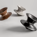 Modern Accent Chairs Featuring Unique Spinning Top Design In Brown Gray And Black