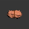 Stylish Wicker Picnic Basket With Red And White Checkered Cloth And Handle