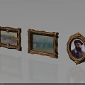 Elegant Golden Carved Decorative Photo Frames With Vintage Art Paintings