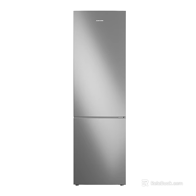 Silver Modern Double Door Refrigerator Freezer With Sleek Stainless Steel Design For Home Kitchen 3d model 