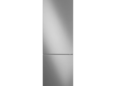 Silver Modern Double Door Refrigerator Freezer With Sleek Stainless Steel Design For Home Kitchen 3d model