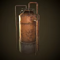 Rustic Aged Copper Industrial Tank With Metal Pipes And Support Frame