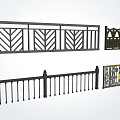 Railings With Leaf Patterns Arched Designs Vertical Bars And Decorative Patterns 3d model