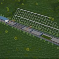 Modern Highway Road Facilities With Solar Panels Green Landscaping And Service Buildings
