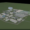 Industrial Plant Layout Featuring Multiple Buildings Storage Tanks And Large Scale Facilities 3d model